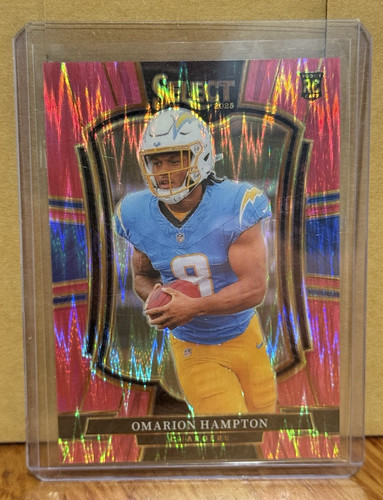 Panini 2025 Select Omarion Hampton Chargers Pink Shock RC #102