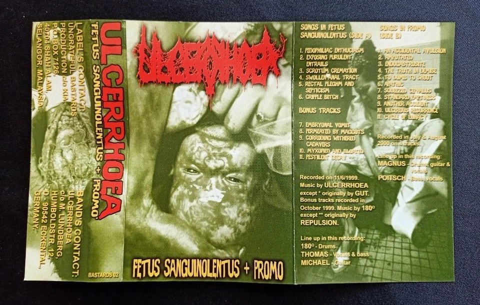 Ulcerrhoea : Fetus Sanguinolentus + Promo ( Cassette Tape ) - Image 4 of 4