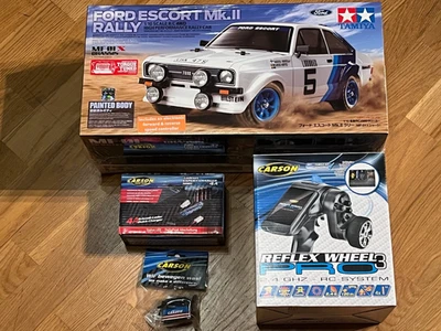 SET 1/10 TAMIYA RC 4WD Ford Escort Mk.II Rally+ReflexWheel Pro3+Servo+Akku OVP ! - Bild 1 von 4