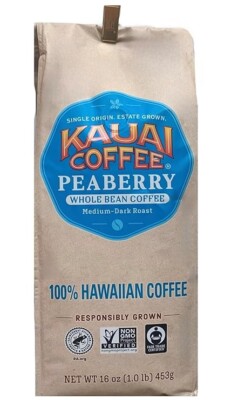【専用2袋】ハワイ コーヒー  Kauai Coffee Peaberry Kauai Coffee 100% Hawaiian Peaberry Whole Bean Coffee - 1lb