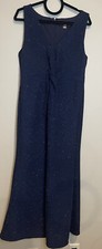 Karl Lagerfeld Navy Blue Sleveless Sparkle Full Length Lined Formal Dress Sz 12