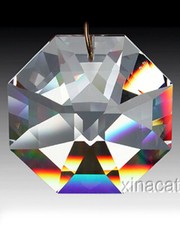 Swarovski 28mm Strass Octagon Lily Crystal Clear Pendant Prism Suncatcher w Logo