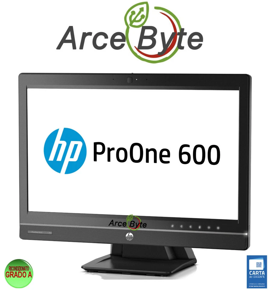 ALL IN-ONE HP ProOne 600 G1 21.5" INTEL CORE i3 RAM 8GB HDD 500G WIN 10 WEBCAM