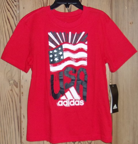 ADIDAS Boy's Red "USA" T-Shirt Size: 6 Style #AA7741 NWT $24 - Picture 4 of 4