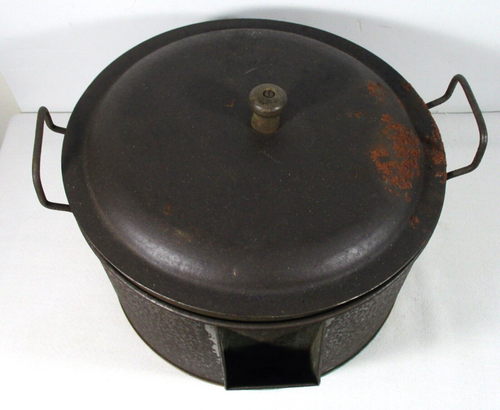 Antique Primitive Country Decor Tin Metal Vented Dough Riser Pan Copper Bottom - Picture 4 of 14
