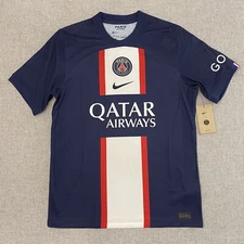 Nike Paris Saint Germain PSG Blue 22 23 Home Qatar Mens Medium Jersey NWT