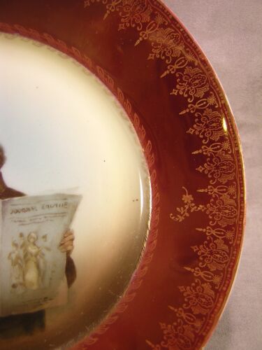 Rosenthal Empire 8 3/8" Portrait Plate ~ Man Reading Newspaper - Picture 3 of 6