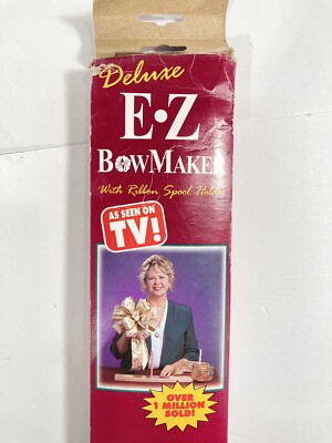 Deluxe EZ Wood Bow Maker With Ribbon Spool Holder E Z Craft Tool In Box Floral