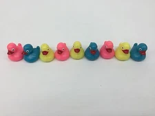 Vintage Antique Assorted Color Plastic Carnival Boats Duck/fish Pond Full Set 9