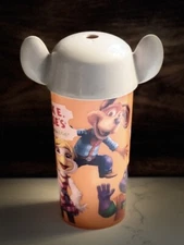 2018 Chuck E Cheese's Plastic Kids Cup Souvenir Prize HTF Gray Lid Tumbler Rare