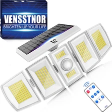 Solar Lights Outdoor Motion Sensor - 400% Brighter 7000K 3000LM 5 Levels Brightn