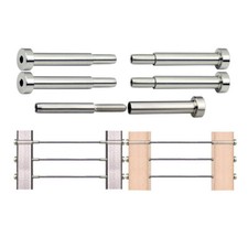 Stainless Steel Invisible Receiver Stud Swage End Fitting 3/16" Cable Railing US