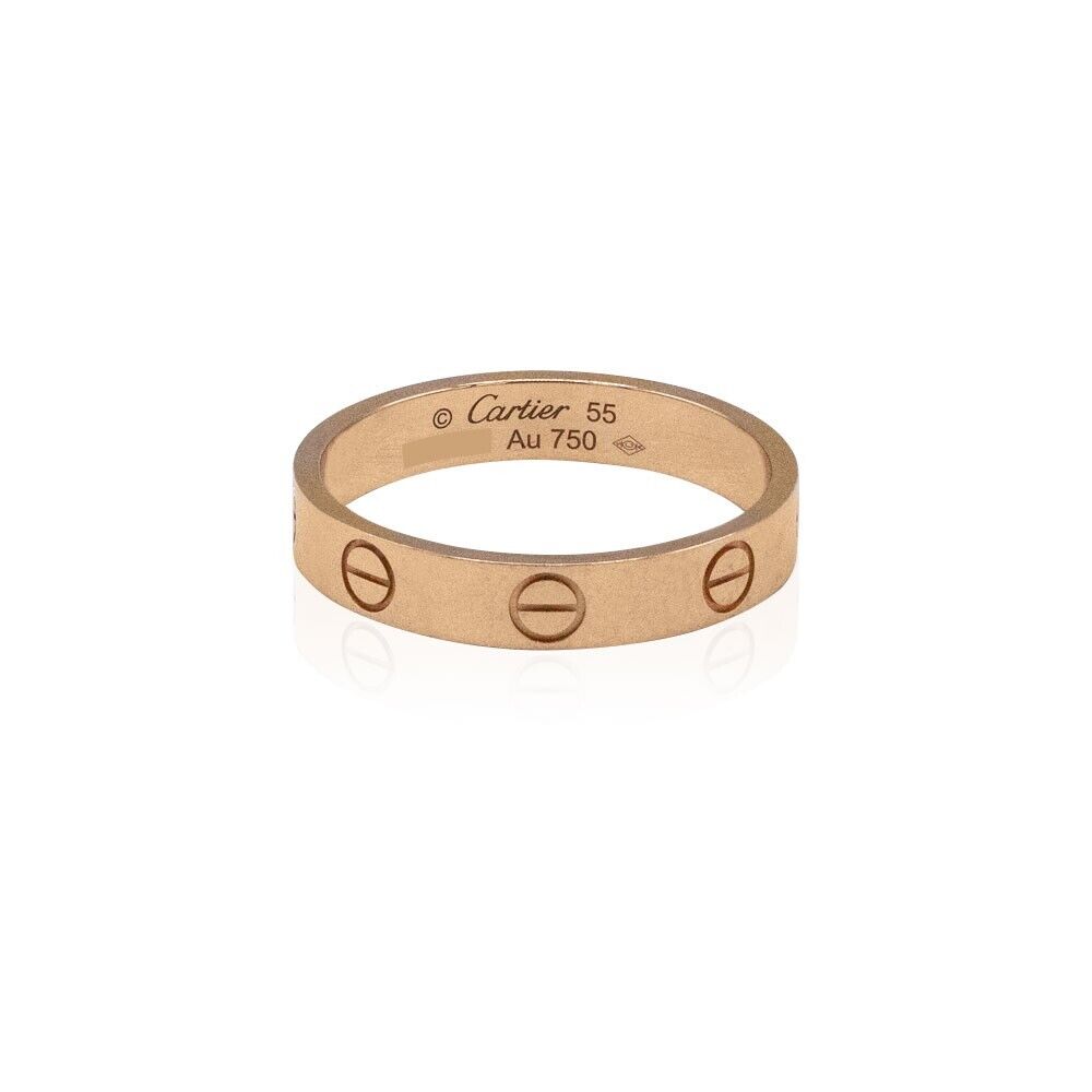 Authentic Cartier Love Ring 18k Rose Gold Size 55 Box and Authentic Cartier Love Ring 18k Rose Gold Size 55 Box and