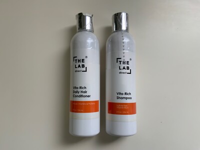 THE LAB Direct Vitamin Rich Shampoo-Sulfate Free + Hair Conditioner 8oz. SEALED