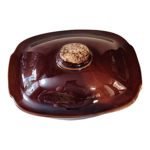 Vintage Hull 12" Brown Glaze Oven Proof Casserole Dish w/ Lid - Great Condition! - Picture 8 of 11