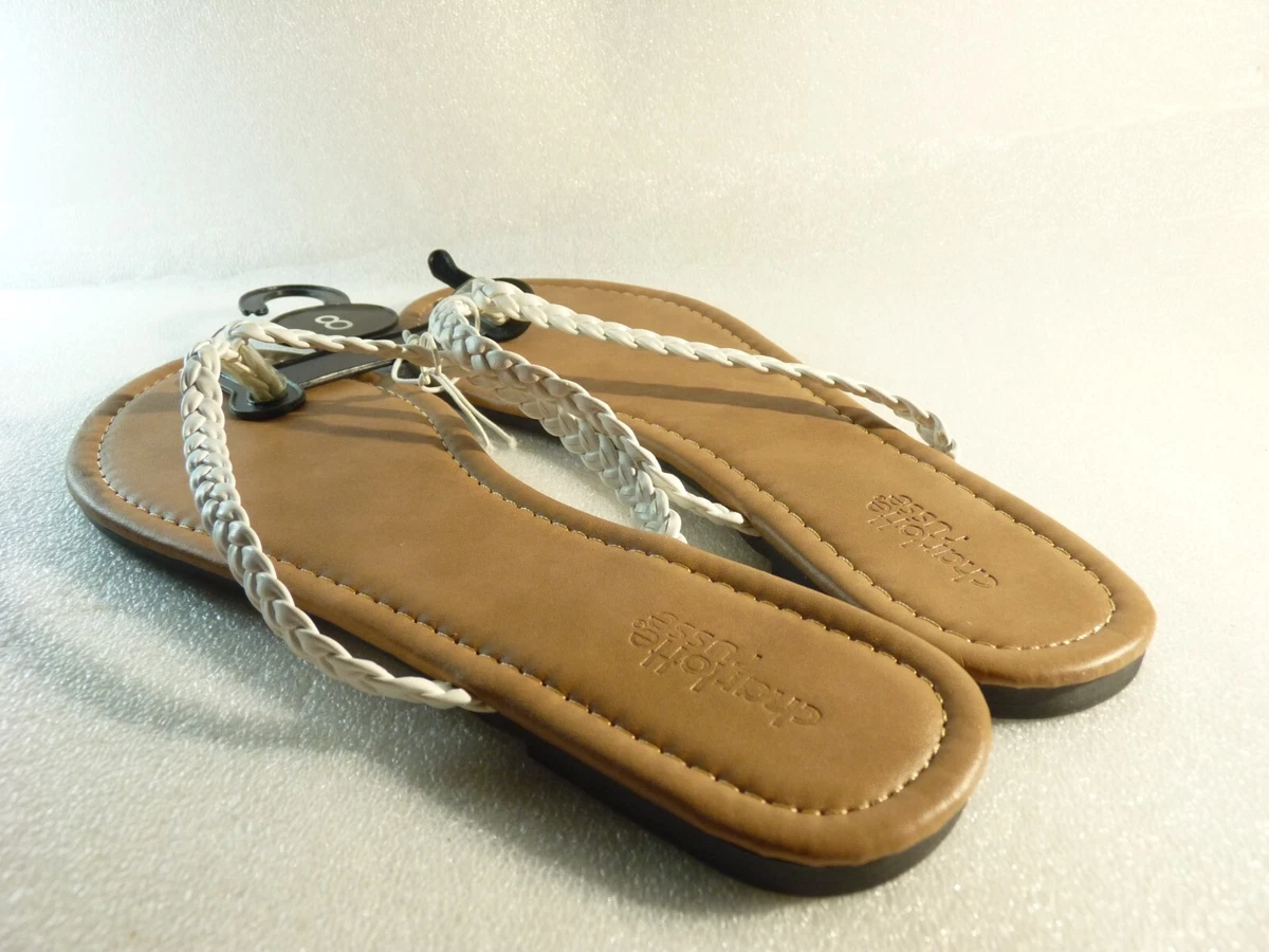 Charlotte Russe Women Shoes sandals White Flip Flop Slide Size 8