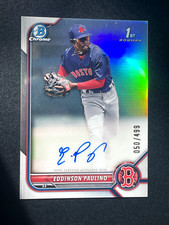 2022 Bowman Chrome 1st Prospect Rookie Eddinson Paulino Refractor Auto /499