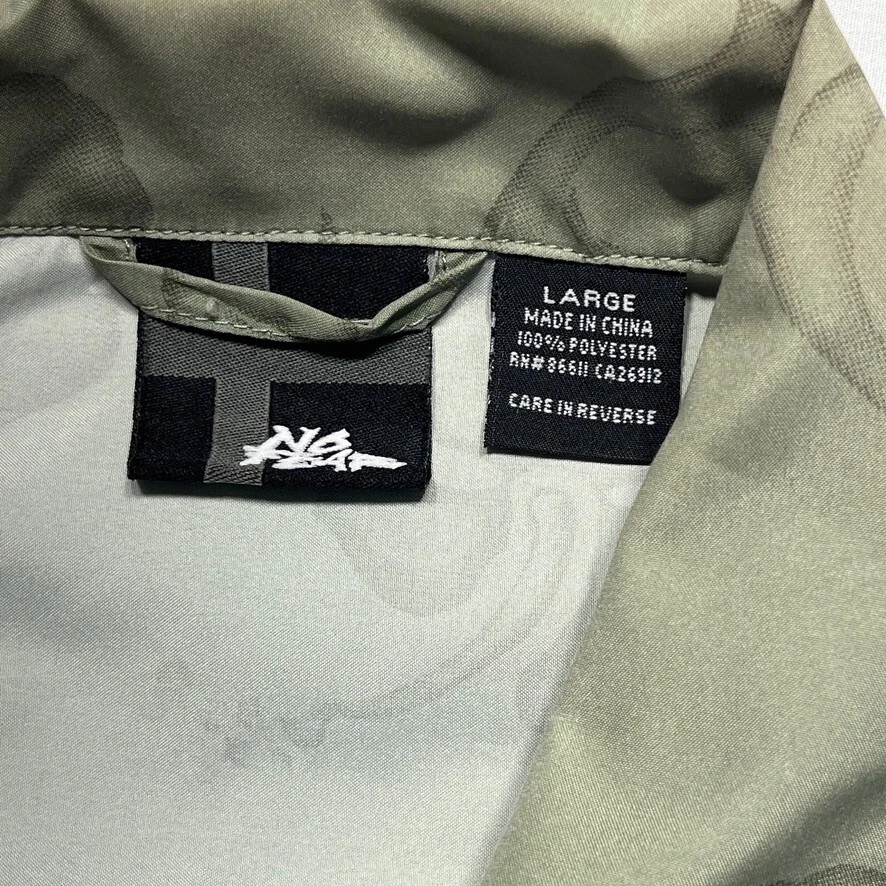 Camisa Hawaiana No Fear De Colección Años 90 Para Hombre Grande Verde Floral AOP Patinador Surfista Foto 3 de 4