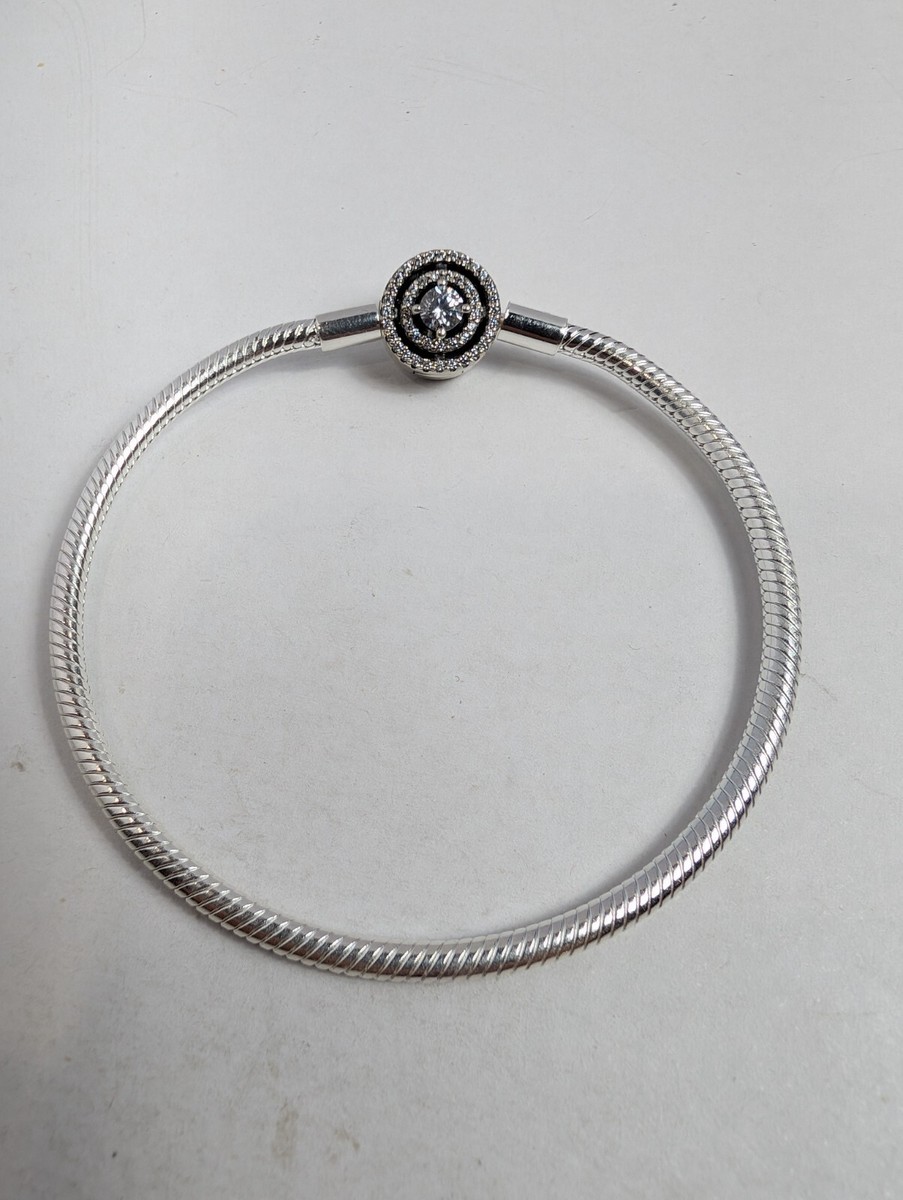 Authentic Pandora Bracelet, Halo Snake Chain, #590038C01 | eBay