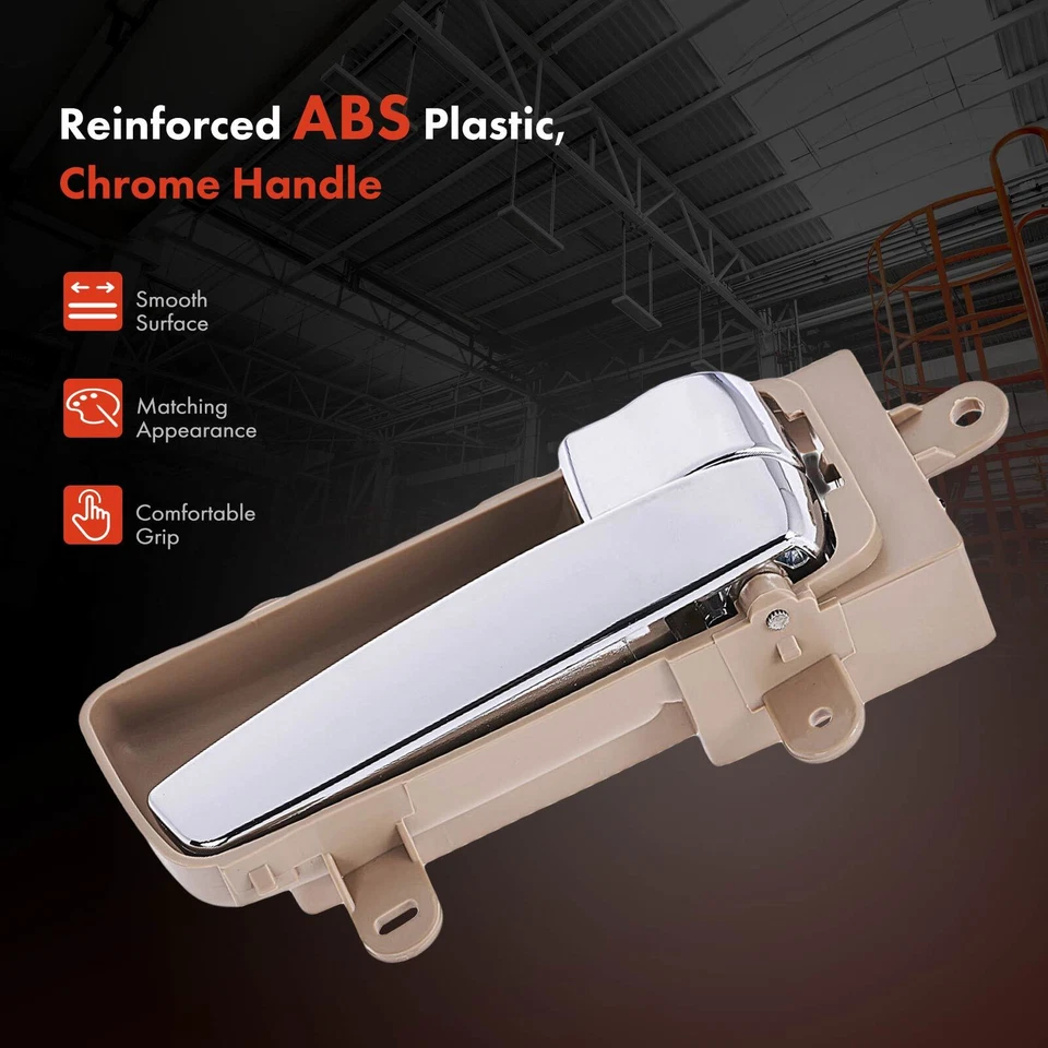 Manija de puerta interior beige y cromada para Nissan Máxima 2006-2008 lado del pasajero Foto 3 de 4