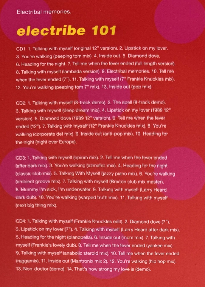 ELECTRIBE 101 * ELECTRIBAL MEMORIES * LIMITED SIGNED 4CD BOX SET * 1000 ONLY! - Image 4 of 4