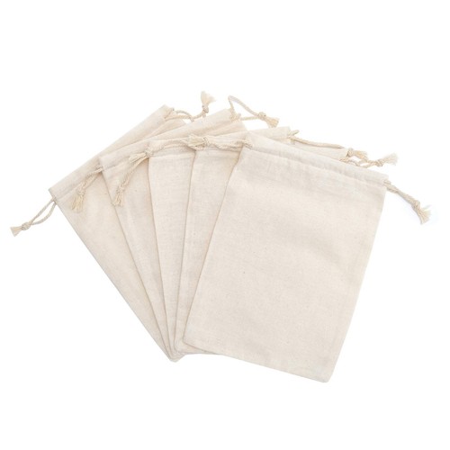20 Pieces 6x8 Inches Cotton Drawstring Bags Reusable Muslin Sachet Bag For Party - Picture 3 of 5