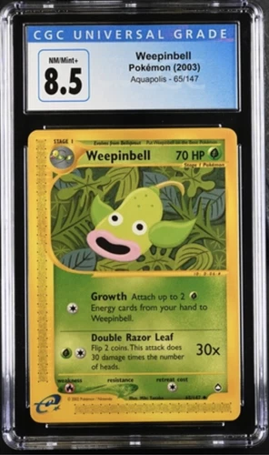Pokemon Weepinbell - Aquapolis 65/147 - NM CGC 8.5