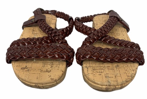Baby Gap Toddler Baby Girl Braided Faux Brown Leather Strappy Sandals Size 5 - Picture 3 of 8