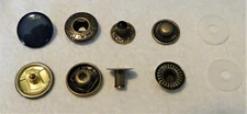 Set of 10 SNAP Fasteners Navy blue metal button 50 pieces