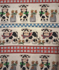 country farm cow fun fabric 12 x 11.5 inch 1pc