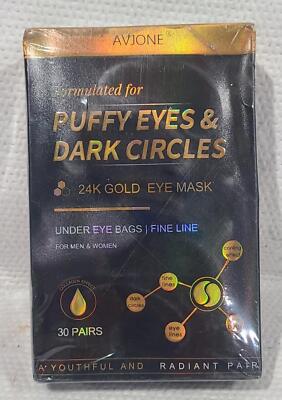 24K Gold Eye Mask -30 Pairs- Puffy Eyes and Dark Circles Treatments