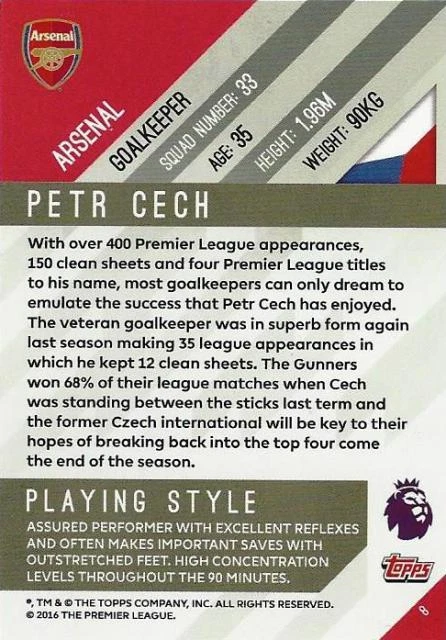 2017-18 Topps Premier League Gold Arsenal FC Base Green Parallel - You Pick - Image 2 of 4