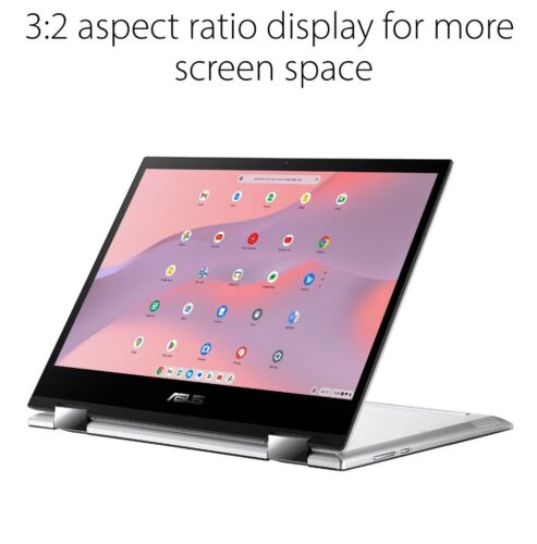 NEW ASUS CM3200 Chromebook 12" HD+ Touch 2-in-1, MediaTek 8192 4GB RAM 64GB eMMC - Picture 3 of 6
