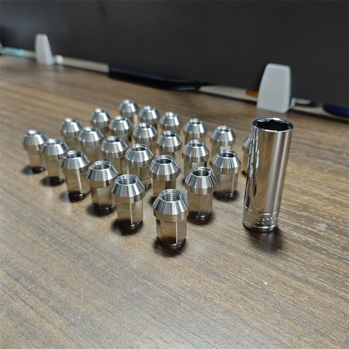 24pcs M12*1.5 Stainless Steel Wheel Nuts Lug Nuts Hex 19mm Length 35mm - Picture 3 of 15