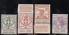 ROYAUME D'ITALIE GROUPE ACTION ÉCOLES MILAN 1924 MNH CERT DIENA