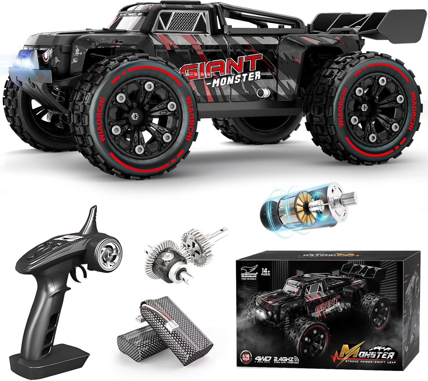 1/14 Brushless RC Cars for Adults Fast 60+ mph, RC Trucks 4x4 Offroad
