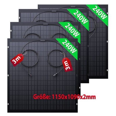960W FLEXIBEL SOLARMODUL (4*240W) SOLARPANEL FÜR BALKONKRAFTWERK WOHNMOBIL MODUL