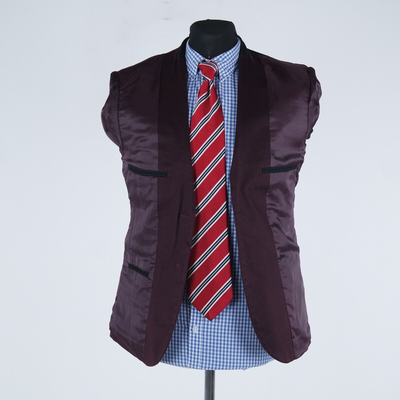 Mens Burgundy Blazer 36R UK Size H&M Cotton Summer Sport Coat Jacket thumbnail 12