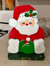 1985 Lillian Vernon 12 Wooden Jolly Santa Cla...