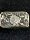 1973 Madison Mint Halloween Silver Bar 1 Oz .999 Fine Silver Witch on Broom
