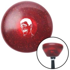 White Laughing Red Retro Metal Flake Shift Knob W M16x1.5 Insert Shifter Auto