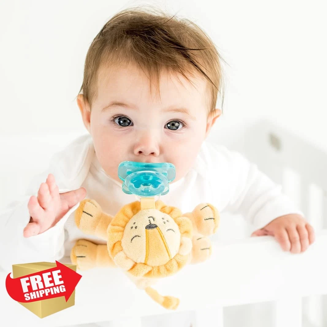 Queebi Lion Pacifier Holder Plush Toy