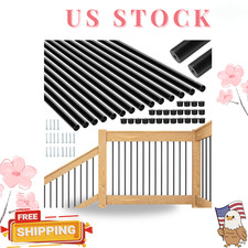 NEW 51 Pack 26in Deck Balusters Round Aluminum Spindles w Screws Connectors