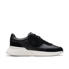 Clarks Mens Craft Pace Black Leather Active Sneakers Shoes