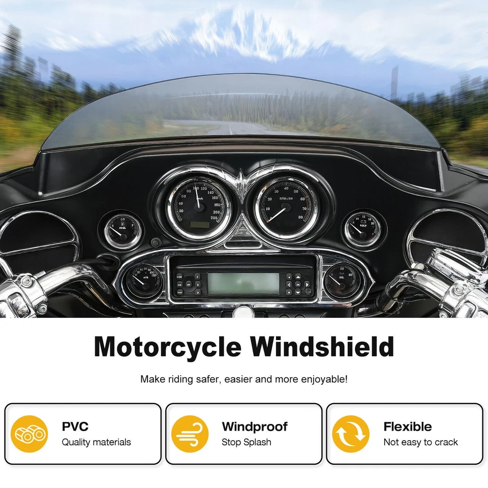 Parabrisas de 4" Smoke Batwing para Harley Ultra Classic Electra Glide Foto 4 de 4