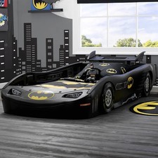 Kids TWIN SIZE Batman BATMOBILE Race Car Bed Plastic For Toddler Child Bedroom