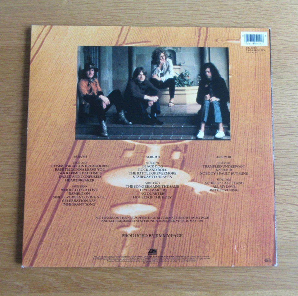 Led Zeppelin Remasters Original 1990 Press 3 x Vinyl LP NEAR MINT VINYL - Image 2 of 4