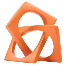 DOVDOV Geometric Cube Orange Knot Decorations, Geometric Sculptures, Modern H...
