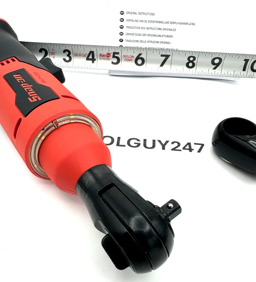 SNAP ON TOOLS США НОВЫЙ 1/4 дюйма 40 футов фунтов беспроводной храповик с кольцевой подсветкой CTR825DB+ - Изображение 3 из 4