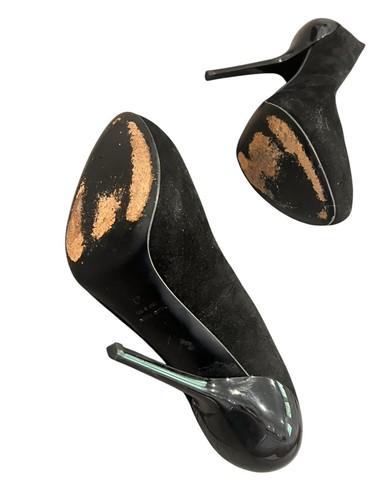 GIUSEPPE ZANOTTI BLACK SUEDE HIDDEN PLATFORM HIGH STILETTO HEEL PUMPS 39 8 - Picture 15 of 21